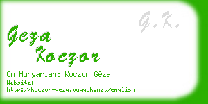 geza koczor business card