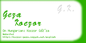geza koczor business card